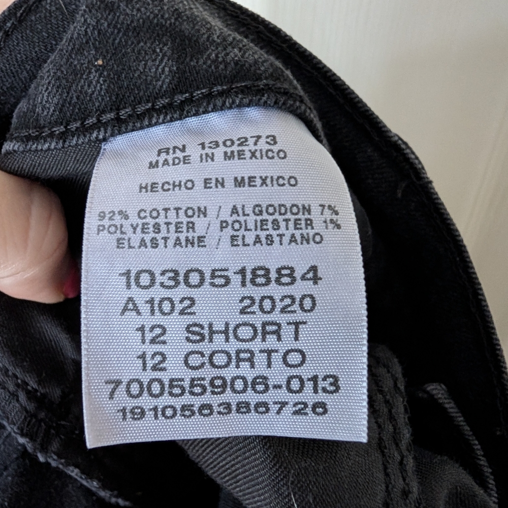 Lee Dark Gray Straight Leg Jeans 12 Short - Picture 7 of 7